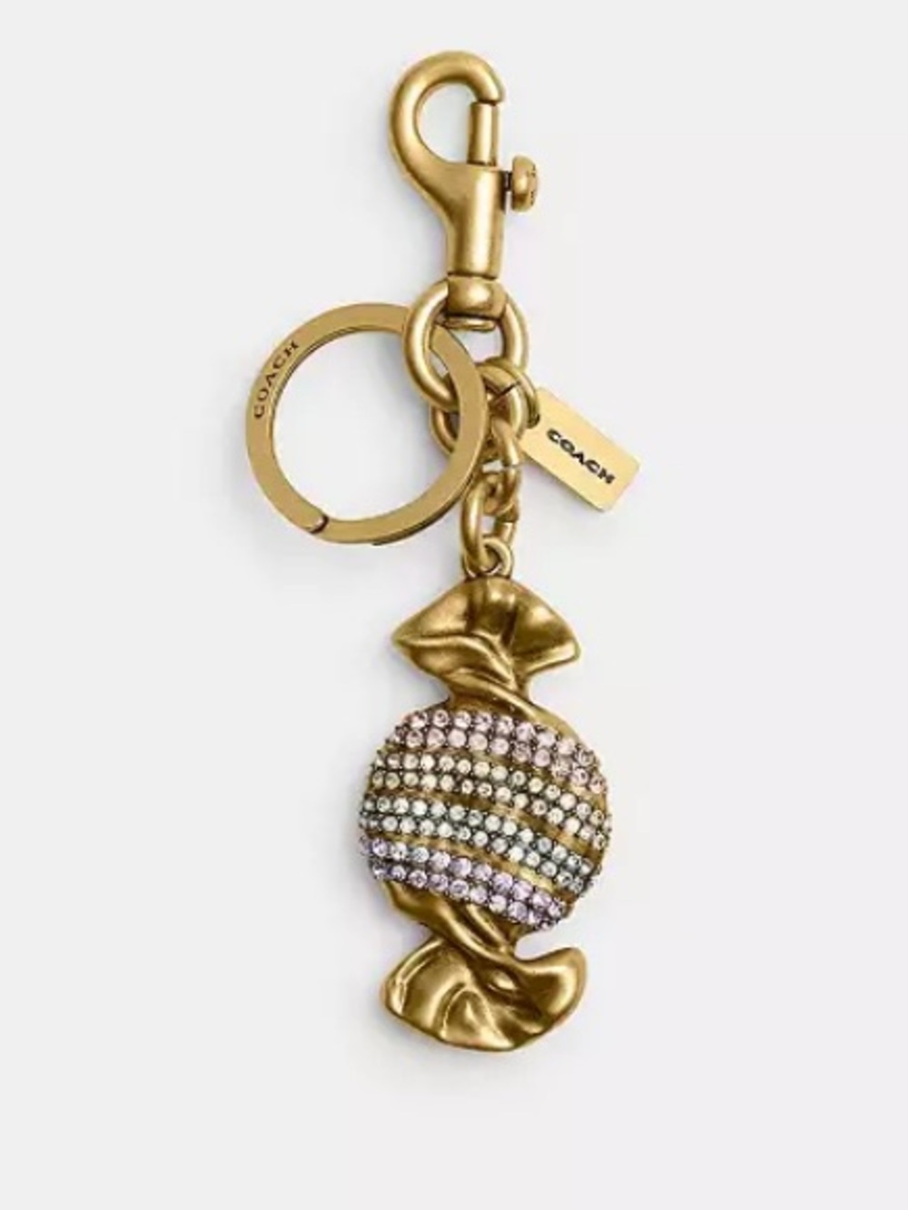 Coach Brass Candy Charm with Multi-Colored Crystals